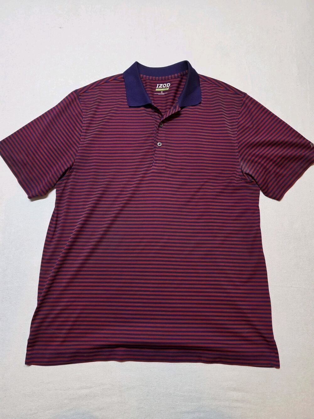 Izod Preform Golf Mens Size M Orange And Purple Stripes